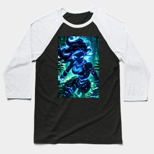 Bioluminescent girl in jungle Baseball T-Shirt